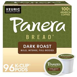 panera bread dark roast coffee, keurig single serve k-cup pods, 96 count