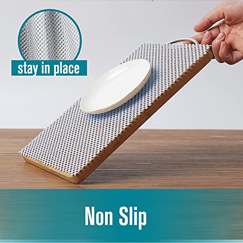 Shelf Cabinet Liner, Drawer Liners Non-Adhesive 12 in X 20 Ft, Strong Grip Non Slip Shelving Liner for Kitchen Cabinets, Easy Install Storage, Drawers, Shelves Kitchenware Tableware Light Gray Liners