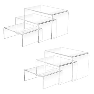 2 sets acrylic display risers(3″,4″,5″) clear product stand,cupcakes holder dessert display transparent showcase stands, candy bar risers, acrylic lifts display for figures
