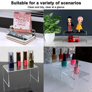 2 Sets Acrylic Display Risers(3",4",5") Clear Product Stand,Cupcakes Holder Dessert Display Transparent Showcase Stands, Candy Bar Risers, Acrylic Lifts Display for Figures