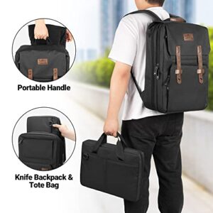 SAMDEW Large Chef Backpack & Knife Bag, Knife Backpack and Chef Bag with Lock Hole, Knife Carrier Chef Utensil Case with Multiple Pockets & Slots for Kitchenware, Patent Pending (Knife Not Included)