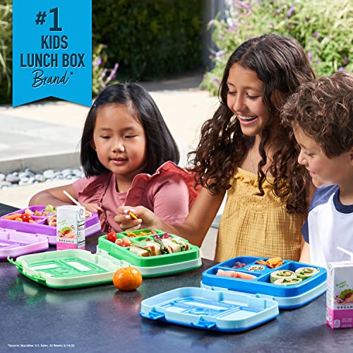 Bentgo® Kids Leak-Proof, 5-Compartment Bento-Style Kids Lunch Box - Ideal Portion Sizes for Ages 3 to 7, BPA-Free, Dishwasher Safe, Food-Safe Materials, 2-Year Warranty (Blue)