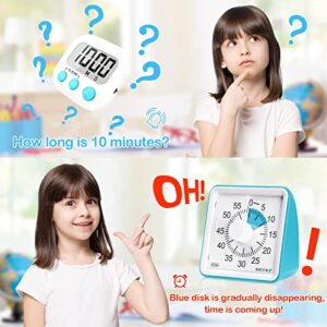 Secura 60-Minute Visual Timer, Classroom Classroom Timer, Countdown Timer for Kids and Adults, Time Management Tool for Teaching (Blue & Blue)