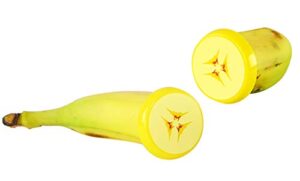 home-x fresh banana cover, reusable produce keeper, banana end caps, set of 2-2” d x 1” h, yellow