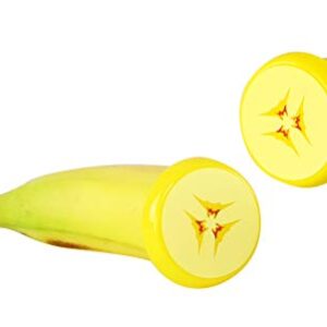 HOME-X Fresh Banana Cover, Reusable Produce Keeper, Banana End Caps, Set of 2-2” D x 1” H, Yellow