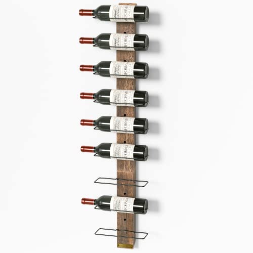 J JACKCUBE DESIGN Wall Mount Wine Rack Organizer for 9 Bottles, Elegant and Simple Rustic Wood Wine Storage Display Holder for Kitchen and Home Décor- MK699A