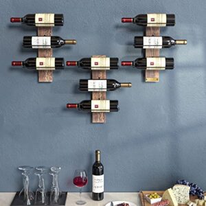 J JACKCUBE DESIGN Wall Mount Wine Rack Organizer for 9 Bottles, Elegant and Simple Rustic Wood Wine Storage Display Holder for Kitchen and Home Décor- MK699A