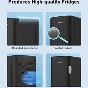 AstroAI Mini Fridge 2.0, 6 Liter/8 Cans Skincare Fridge 110V AC/ 12V DC Portable Thermoelectric Cooler and Warmer Refrigerators for Bedroom, Beverage, Cosmetics (Black)