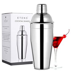 Etens Cocktail Shaker, 24 oz Martini Shaker Bar Shaker with Built-In Strainer for Bartending – Stainless Steel Large Bartender Shaker Metal Margarita Mixer for Mixed Drinks w/ Recipes