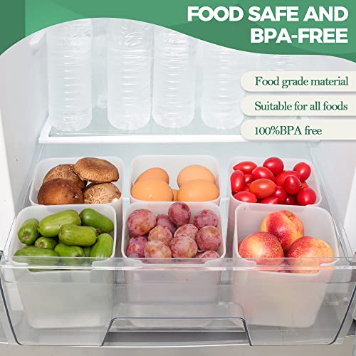 Set of 6 Refrigerator Organizer Bins, Door Shelf Basket Storage Bins for Fridge, Counter, Cabinet, Pantry Kitchen Organization and Food Storage - Plastic Organizers Bin, BPA Free