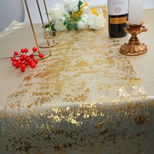 Snowkingdom 2 Pieces Gold Table Runner, Sequin Glitter Foil Metallic Gold Thin Mesh Table Runner Roll 11"x108", Gold Table Decorations for Event Party, Wedding, Birthday Party , Christmas