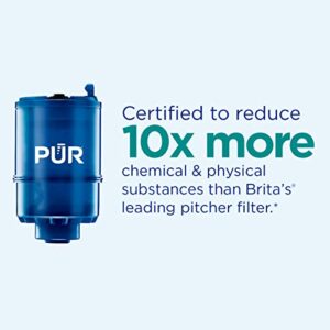 PUR PLUS Faucet Mount Water Filtration System, Chrome – Vertical Faucet Mount Water Filter for Sink – Crisp, Great-Tasting Filtered Water, FM3700