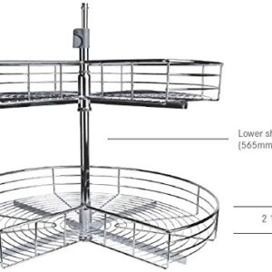 IMEX Kidney Shaped Lazy Susan - Wire Rotating Corner Organizer, Turntable for Cabinet, Chrome (Wire Susan 32” Kidney Shape)