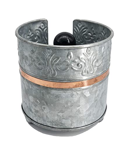 Autumn Alley Farmhouse Galvanized Kitchen Paper Towel Holder – Vintage Style Weighted Countertop Design – Rustic Warm Copper Accent with Galvanized Metal for Industrial Flair