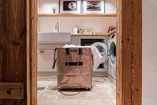 HULKEN - (Medium, Rose Gold Reusable Grocery Bag On Wheels, Shopping Trolley, Lightweight, Carries Up To 66 lb, Folds Flat, Unbreakable Handles