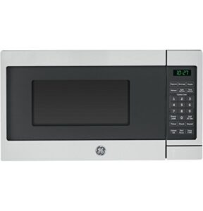ge countertop microwave oven | 0.7 cubic feet capacity, 700 watts | kitchen essentials for the countertop or dorm room | stainless steel