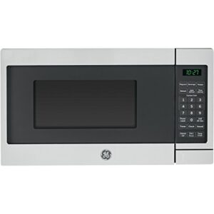 GE Countertop Microwave Oven | 0.7 Cubic Feet Capacity, 700 Watts | Kitchen Essentials for the Countertop or Dorm Room | Stainless Steel