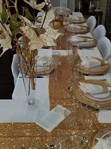 Oojami Gold Glitter Plastic Classicware Glass Like Champagne Wedding Parties Toasting Flutes (1 Box = Quantity 30)