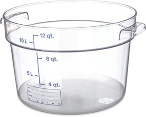 cfs 1076707 storplus polycarbonate round food storage container, 12 quart, clear