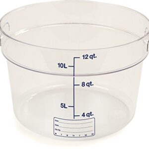 CFS 1076707 StorPlus Polycarbonate Round Food Storage Container, 12 Quart, Clear