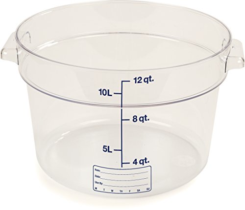 CFS 1076707 StorPlus Polycarbonate Round Food Storage Container, 12 Quart, Clear