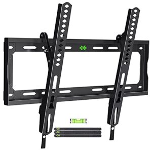tilting tv wall mount low profile for most 26-55″ flat screen led, lcd, curved tvs, tilt tv mount bracket vesa 400x400mm- holds up to 99lbs, easily lock and release to mount on 12″ or 16″ stud