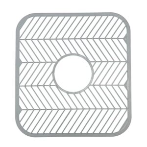 kitchen details grid, protects dishware plastic sink mat, 12″x 11″x 0.4″, assorted: white or grey