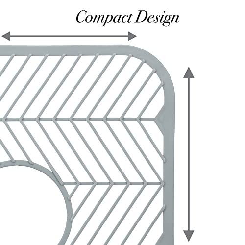 Kitchen Details Grid, Protects Dishware Plastic Sink Mat, 12"x 11"x 0.4", Assorted: White or Grey