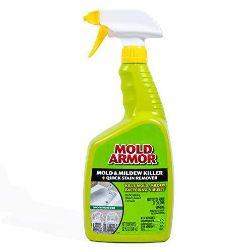 MOLD ARMOR Mold and Mildew Killer + Quick Stain Remover, 32 oz., Trigger Spray Bottle, Eliminates 99.9% of Household Bacteria and Viruses, Ideal Bathroom Mold and Mildew Remover