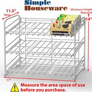 SimpleHouseware Stackable Can Rack Organizer, Chrome