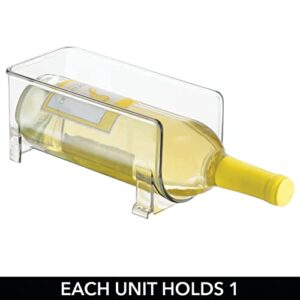 mDesign Plastic Free-Standing Wine Set Rack Storage Organizer for Kitchen Countertops, Pantry Cabinet, Fridge Organization - Holds Water Bottle and Alcohol Bottles - 2 Pack - Clear