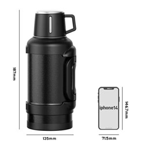 Arslo Coffee Thermos For Hot Drink, Coffee Thermos Travel 3QT/100OZ, Vacuum Insulated Bottle With Cup Keeps Liquids Hot And Cold For Up To 24 Hours, Insulated Coffee Carafe Outdoor For Camping