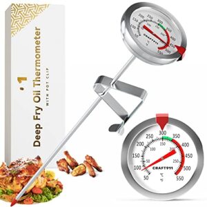 candy deep fry thermometer with pot clip 8″ – instant read food thermometer | mechanical meat thermometer for grilling | candle making thermometer | baking thermometer, candy thermometer