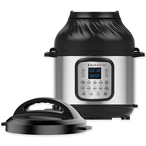 Instant Pot Duo Crisp 11-in-1 Air Fryer and Electric Pressure Cooker Combo with Multicooker Lids that Air Fries, Steams, Slow Cooks, Sautés, Dehydrates, & More, Free App With Over 800 Recipes, 8 Quart