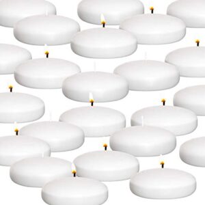 royal imports 10 hour floating candles, 3” white unscented dripless wax discs, for cylinder vases, centerpieces at wedding, party, pool, holiday (12 set)