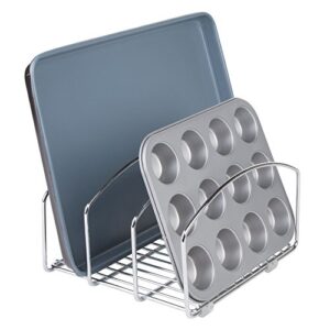 idesign classico kitchen cookware organizer for cutting boards and cookie/baking sheets – chrome 8.5″ x 10″ x 5.75″