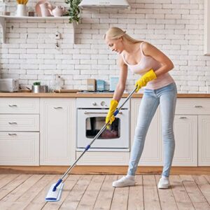 18" Professional Microfiber Mop Floor Cleaning System, Flat Mop with Stainless Steel Handle, 4 Reusable Washable Mop Pads, Wet and Dust Mopping for Hardwood, Vinyl, Laminate, Tile Cleaning