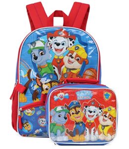 nickelodeon boys’ paw patrol backpack with lunch (light blue/red)