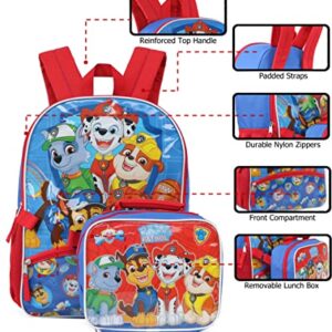 Nickelodeon Boys' Paw Patrol Backpack with Lunch (Light Blue/Red)