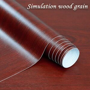 WIFEA 23.6"x 197" Cherry Wood Contact Paper Wood Grain Wallpaper Peel and Stick Self Adhesive Vinyl Film Removable Waterproof for Kitchen Cabinets Countertops Tabletop Walls, Maple Red Wood Textured