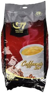 trung nguyen – g7 3 in 1 instant coffee – 100 single serve packets | roasted ground coffee blend with creamer and sugar, suitable for most coffee brewing methods, (16gr/stick)