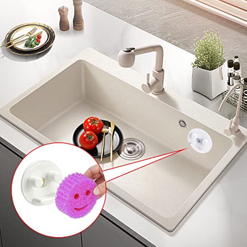 Sponge Holder,Storage Suction Cup Installation,Sink Caddy,Compatible Smiley Round Sponges Organizer for Kitchen/Bathroom Sink- No Sponges Included (1 Pack)