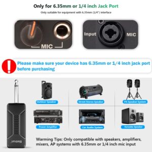 Wireless Microphone, Bietrun UHF Metal Dual Handheld Cordless Dynamic Mic System with Rechargeable Receiver, 1/4‘’Output, for Karaoke, Church, Speech, Wedding, Party Singing(160 ft Range)-Auto Connect