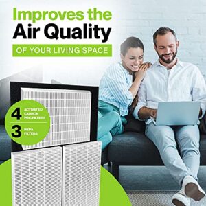 Durabasics 3 HEPA Filter Set for HPA300 Honeywell Air Purifier Filters & Honeywell HPA300 - For Honeywell Air Purifier Filter Replacement HPA300 - Replacements for Honeywell Filter R & HPA300 Filter