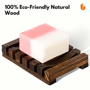 Urbanstrive Eco-Friendly Natural Wooden Soap Dish Soap Saver Holder Soap Tray for Bathroom, Biodegradable, Zero Waste, Plastic Free, Charcoal Color