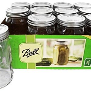 Ball Wide Mouth Quart Jar Set of 12, 32 Ounce (Pack of 1), Clear