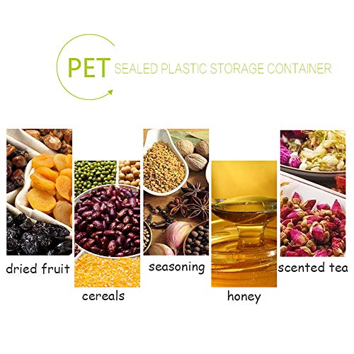 15 Pack 6oz Clear Plastic Jars Wide-mouth Storage Containers,Refillable Empty Containers for Dry Food,Dried Fruit,Seasoning and Honey Storage