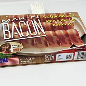 Microwave Bacon Cooker - The Original Makin Bacon Microwave Bacon Tray - Reduces Fat up to 35% for a Healthy Breakfast- Make Crispy Bacon in Minutes. Made in The USA. Ships from Wisconsin