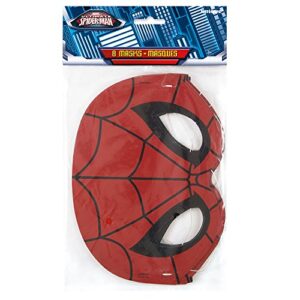 spider-man party paper masks – child size, 8 pcs