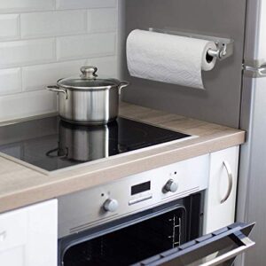 ORLESS Adhesive Paper Towel Holder Under Cabinet & Wall Mount, No Drilling Suitable for Kitchen Bathroom - Silver